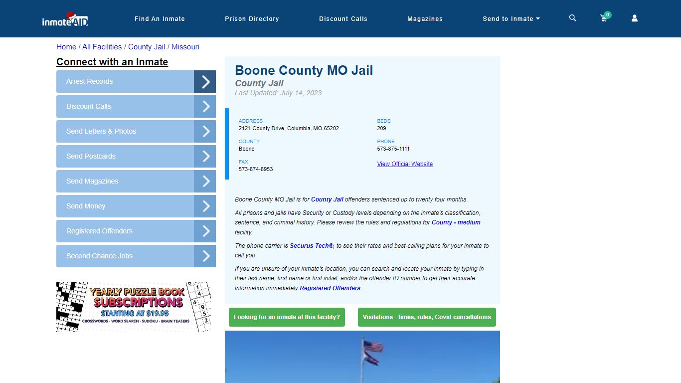 Boone County MO Jail - Inmate Locator - Columbia, MO